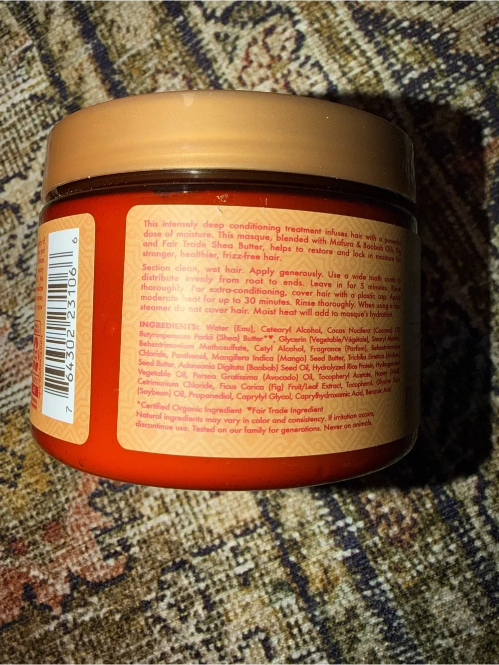 Shea Moisture Orange Intensive Hydration Hair Masque